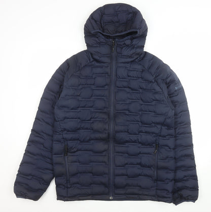 Mens UK Size L Woodland Blue Puffer Jacket