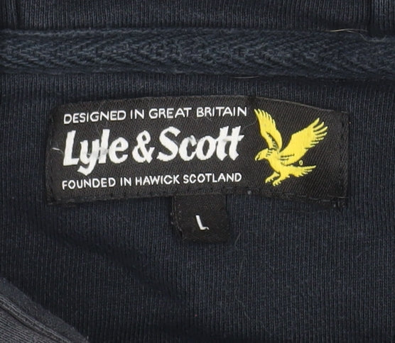 Mens UK Size L Lyle & Scott Blue Pullover Hoodie