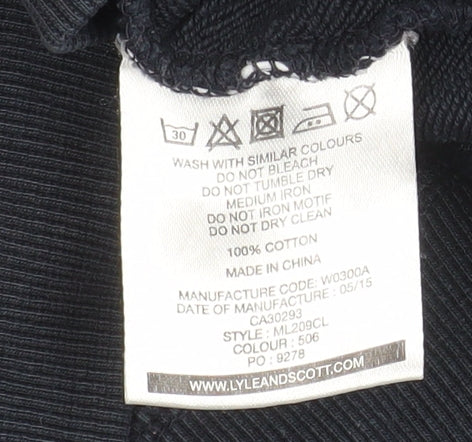 Mens UK Size L Lyle & Scott Blue Pullover Hoodie