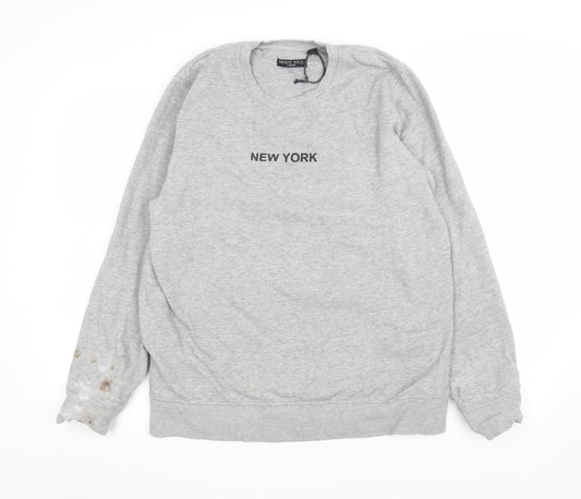 Mens UK Size XL Brave Soul Grey Pullover Sweatshirt