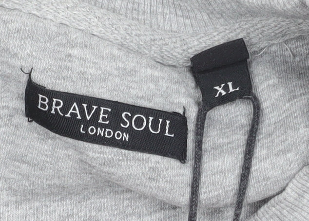 Mens UK Size XL Brave Soul Grey Pullover Sweatshirt