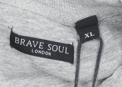 Mens UK Size XL Brave Soul Grey Pullover Sweatshirt