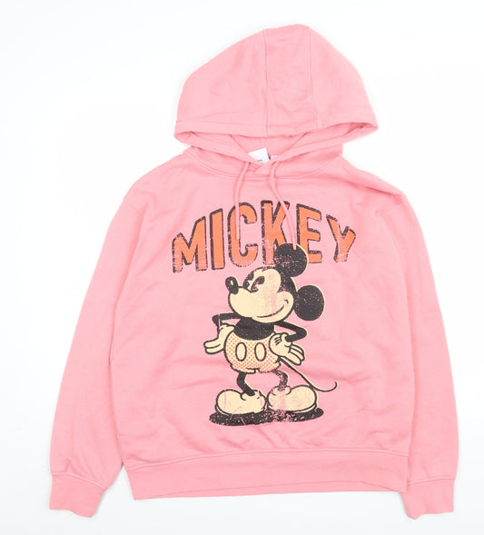 Womens UK Size S Disney Pink Pullover Hoodie