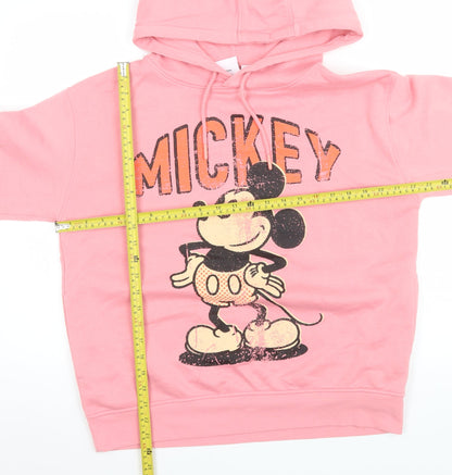 Womens UK Size S Disney Pink Pullover Hoodie
