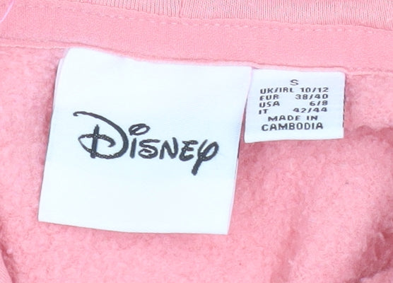 Womens UK Size S Disney Pink Pullover Hoodie