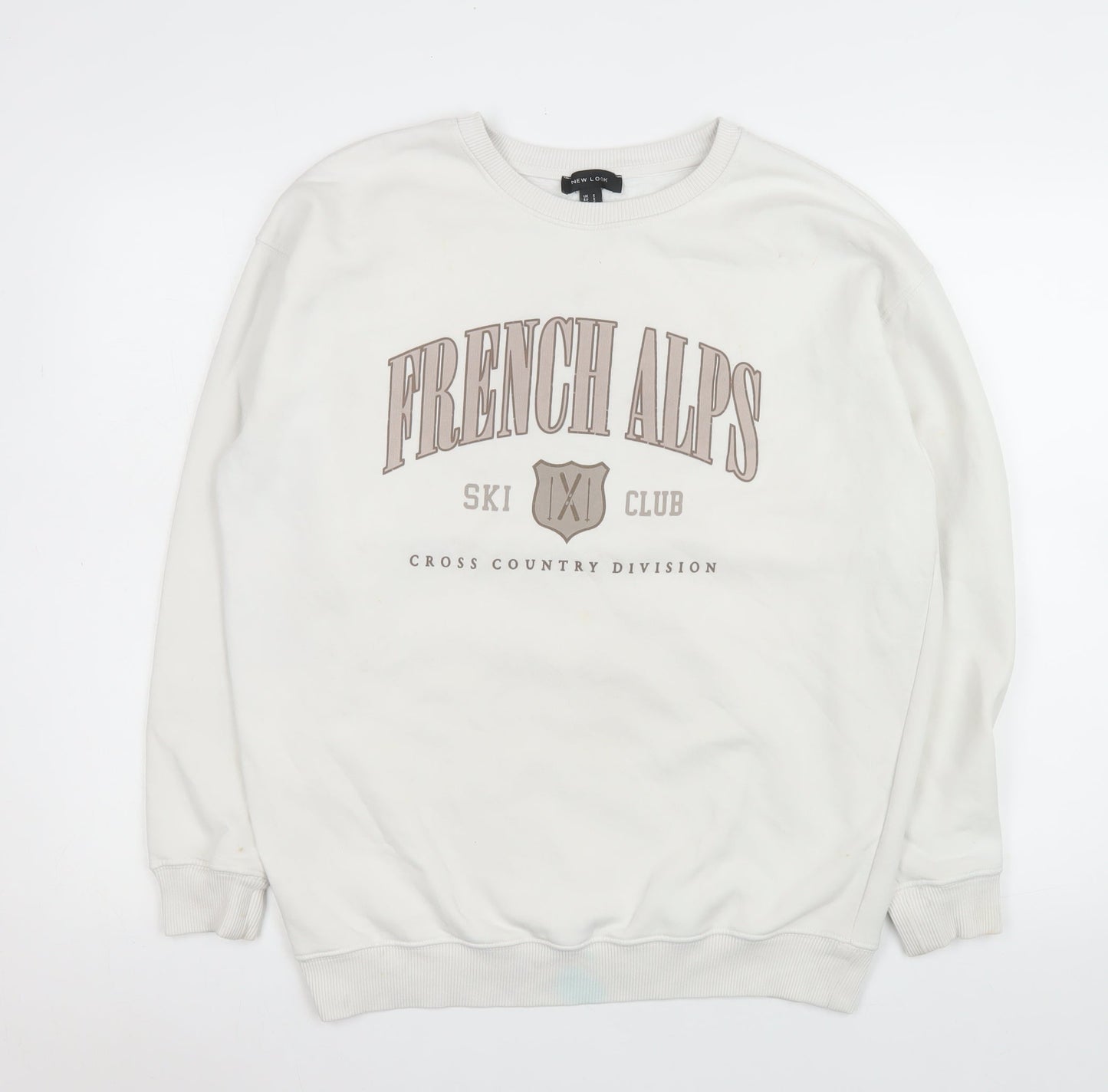 Womens UK Size S New Look White Pullover Sweatshirt