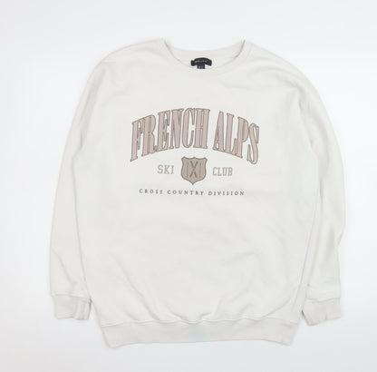 Womens UK Size S New Look White Pullover Sweatshirt