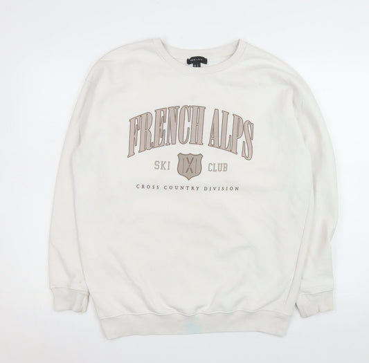 Womens UK Size S New Look White Pullover Sweatshirt