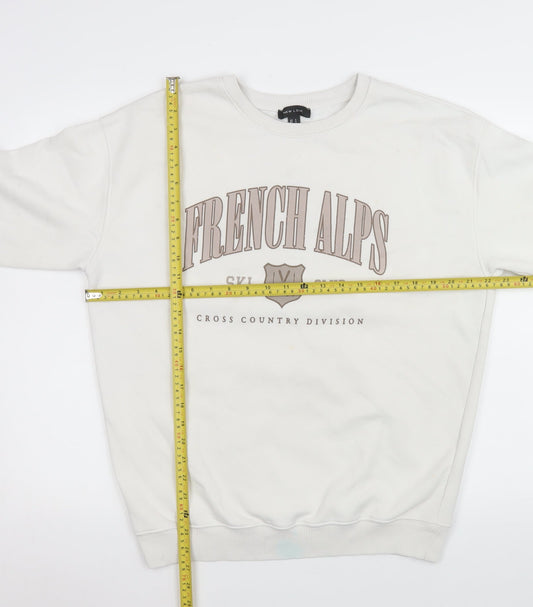 Womens UK Size S New Look White Pullover Sweatshirt