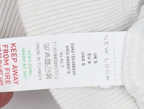 Womens UK Size S New Look White Pullover Sweatshirt