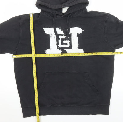 Mens UK Size XL Russell Black Pullover Hoodie