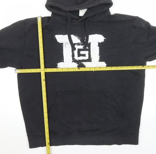 Mens UK Size XL Russell Black Pullover Hoodie