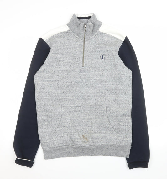 Mens UK Size S NEXT Grey 1/2 Zip Sweatshirt