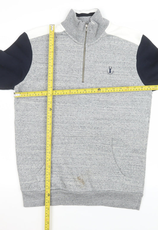 Mens UK Size S NEXT Grey 1/2 Zip Sweatshirt