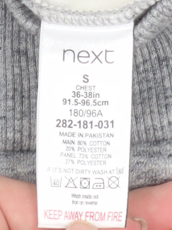 Mens UK Size S NEXT Grey 1/2 Zip Sweatshirt