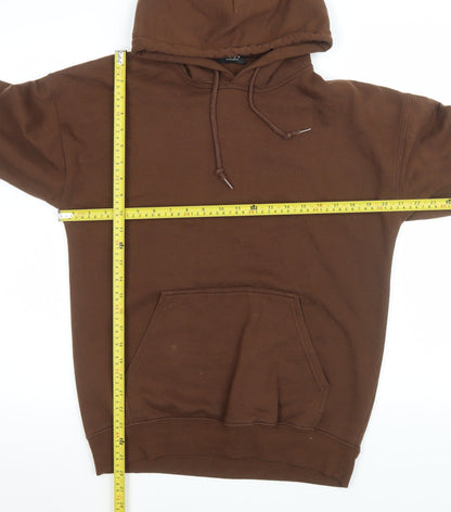 Unisex Adults UK Size S boohooMAN Brown Pullover Hoodie