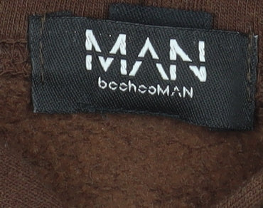 Unisex Adults UK Size S boohooMAN Brown Pullover Hoodie