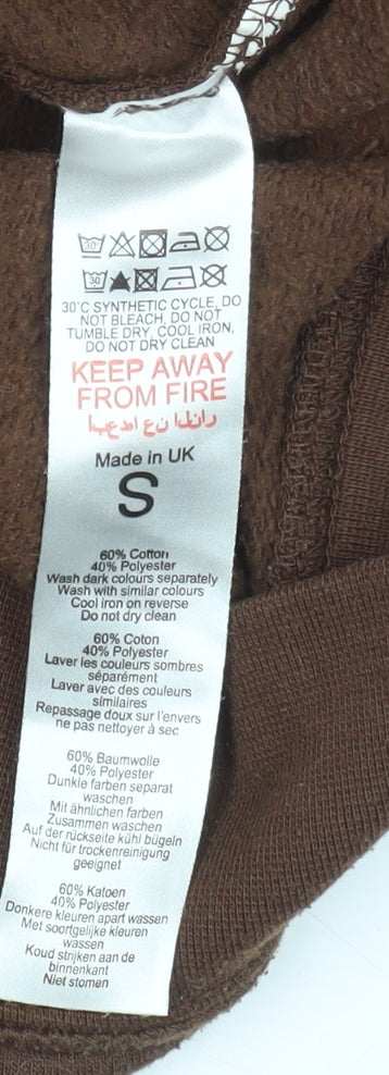 Unisex Adults UK Size S boohooMAN Brown Pullover Hoodie
