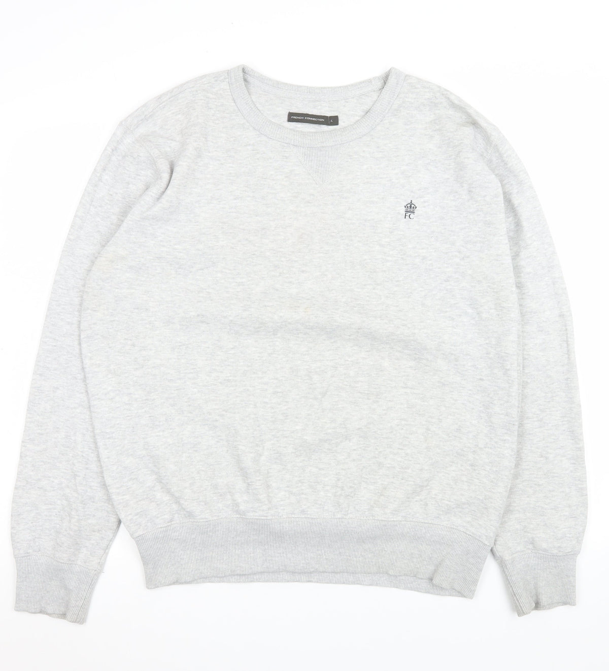 Mens UK Size L French Connection Grey Pullover Sweatshirt