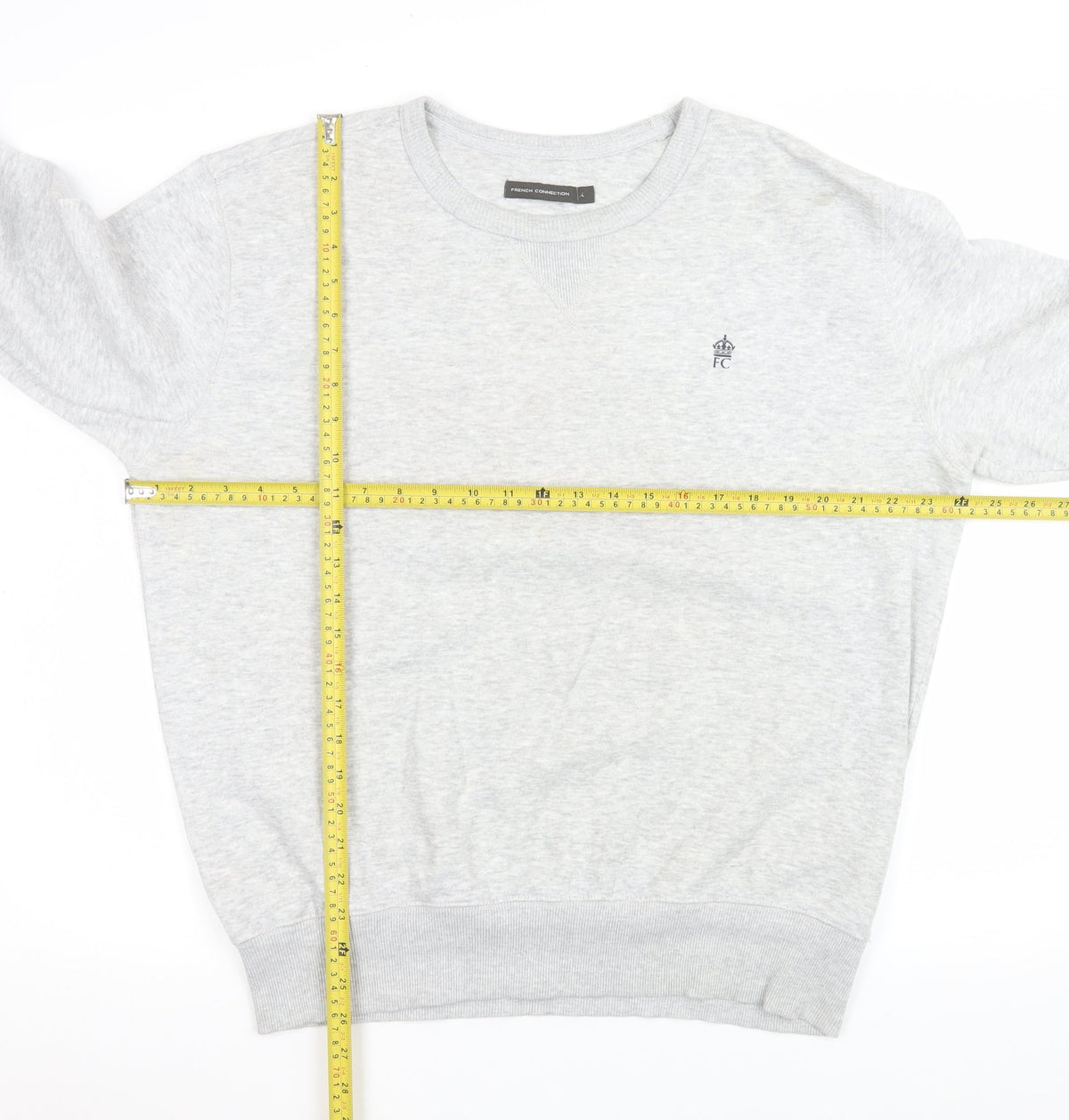 Mens UK Size L French Connection Grey Pullover Sweatshirt