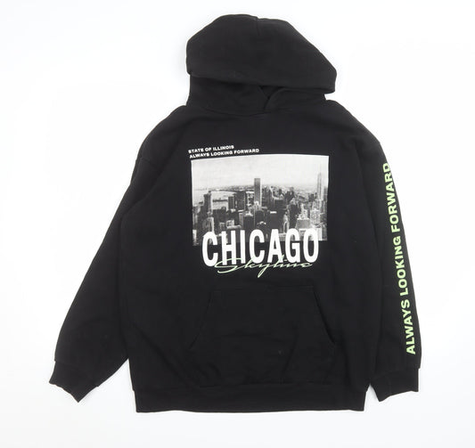 Teens UK Size 164 H&M Black Pullover Hoodie