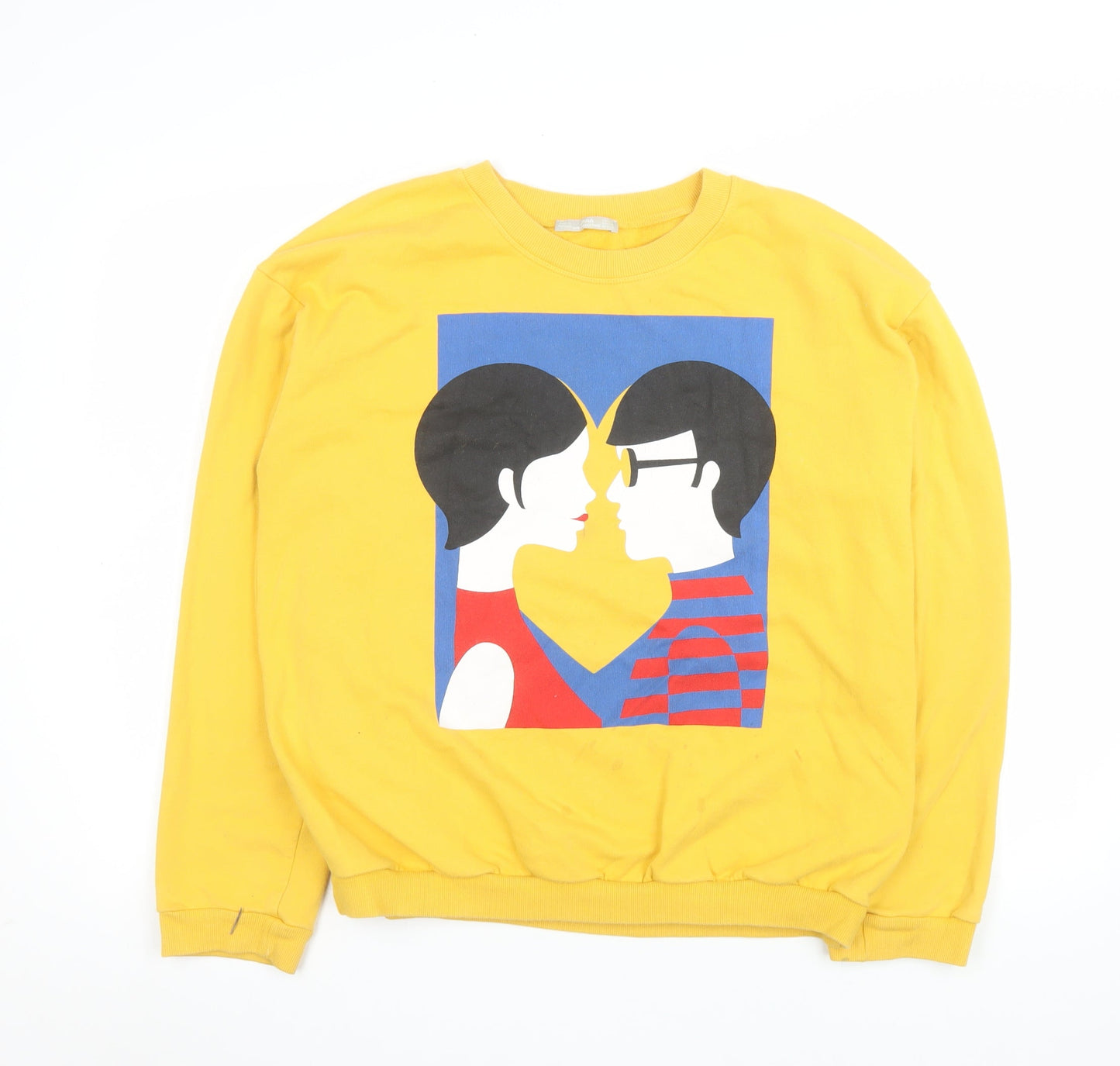 Womens UK Size M Zara Yellow Pullover Sweatshirt