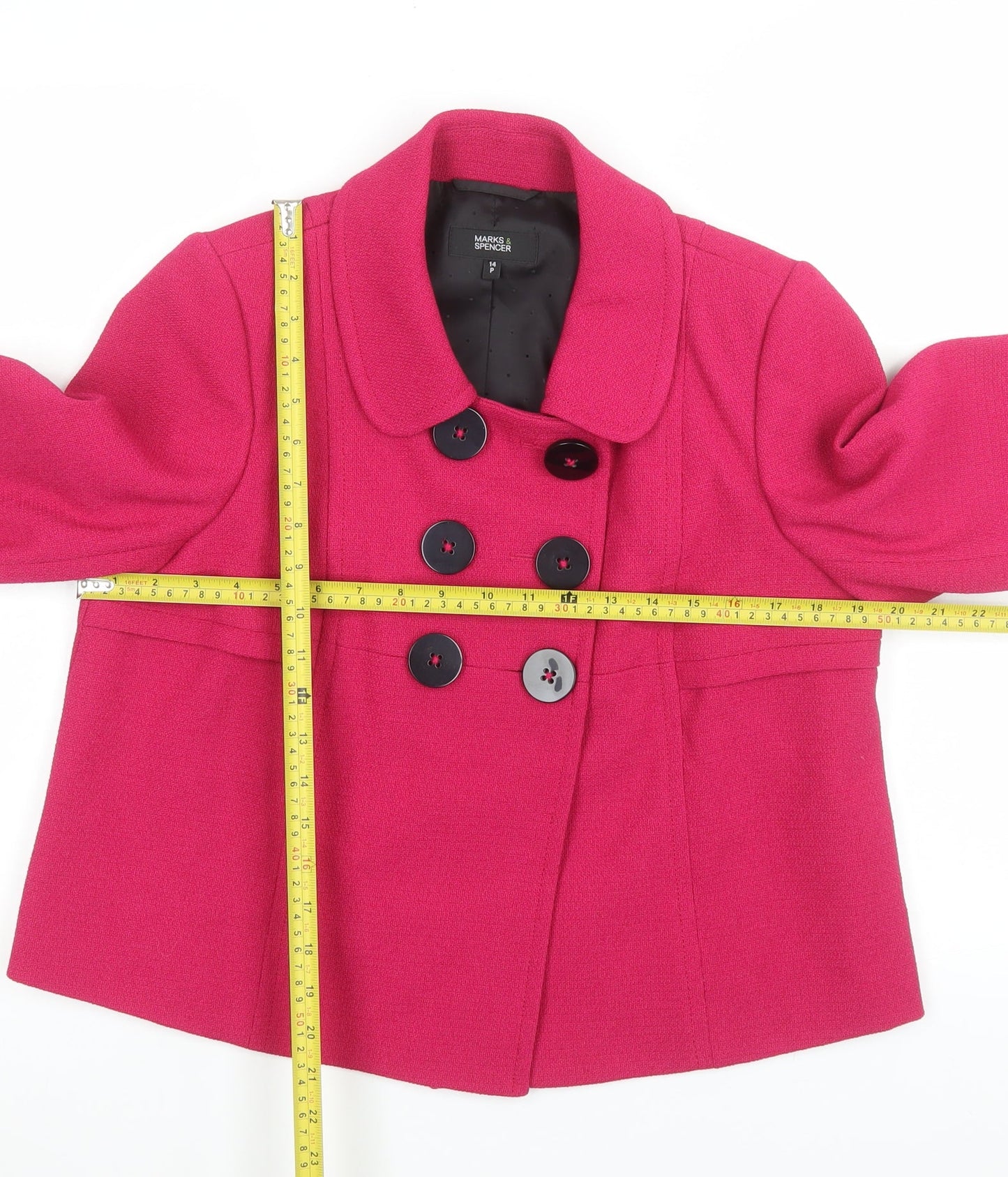 Womens UK Size 14 Marks and Spencer Petites Pink Blazer