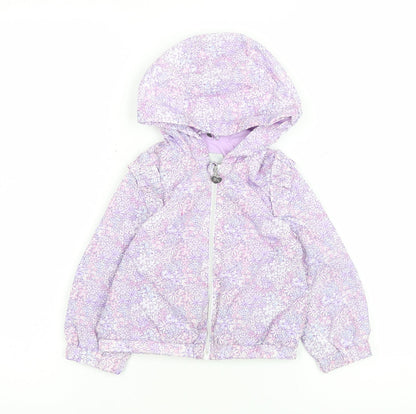 Girls UK Size 12-18 Months Original Marines Purple Puffer Jacket