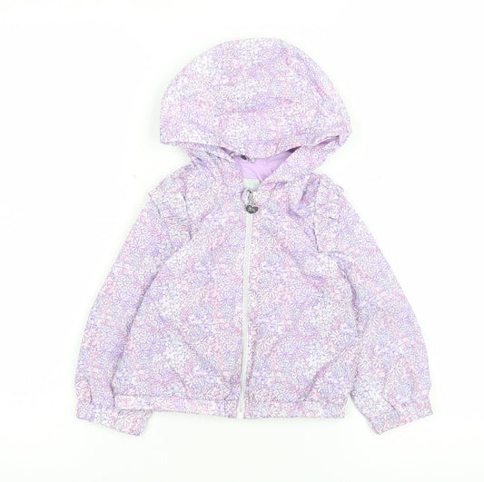 Girls UK Size 12-18 Months Original Marines Purple Puffer Jacket