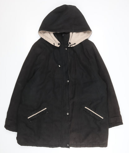 Womens UK Size 10 Finesse Black Parka Coat