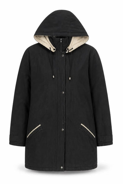 Womens UK Size 10 Finesse Black Parka Coat