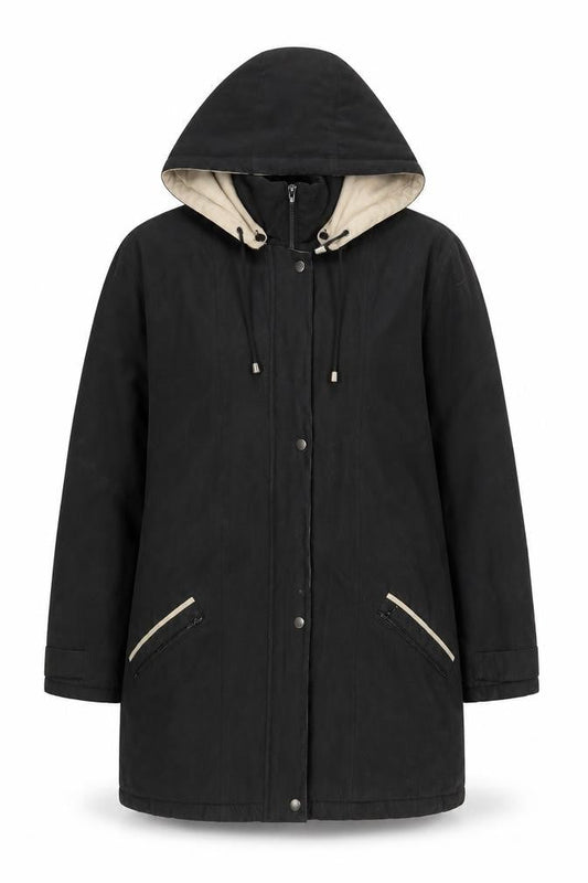 Womens UK Size 10 Finesse Black Parka Coat