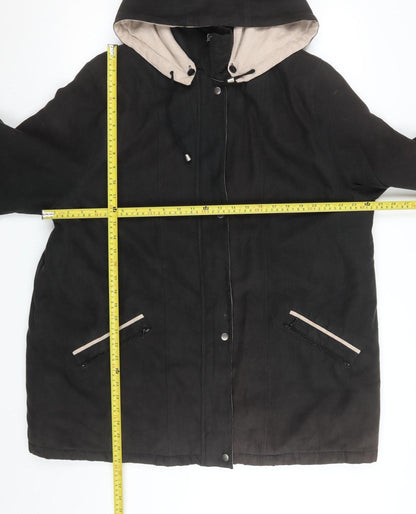 Womens UK Size 10 Finesse Black Parka Coat