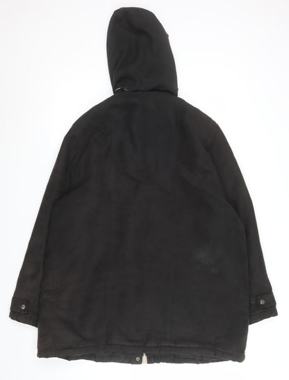 Womens UK Size 10 Finesse Black Parka Coat