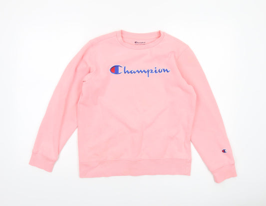 Womens UK Size L Champion Pink Pullover Sweatshirt