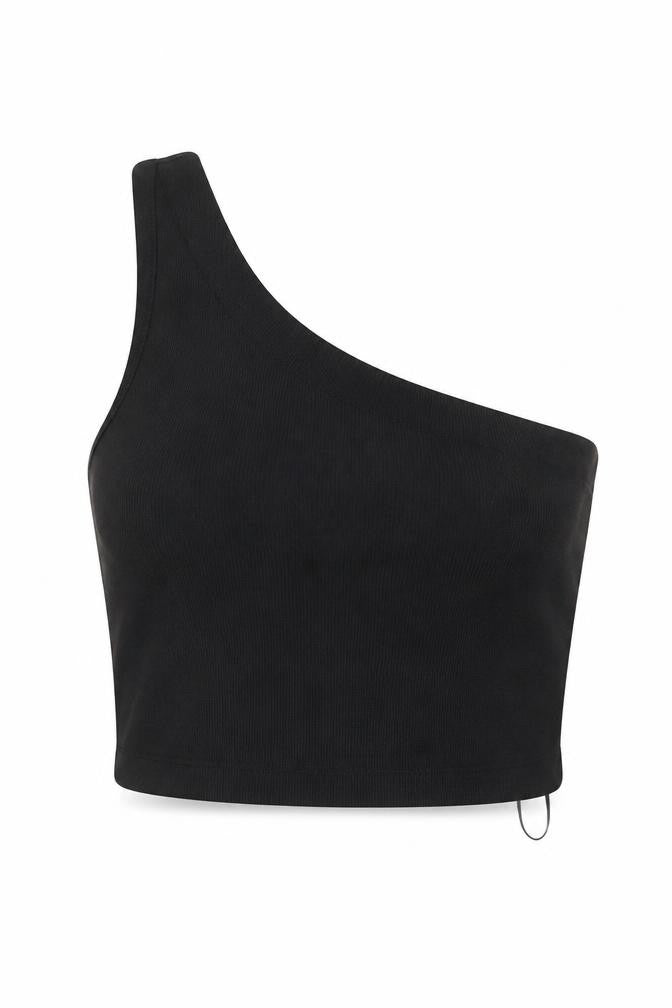 Womens UK Size S Pull&Bear Black Cropped Tank
