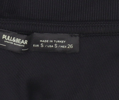 Womens UK Size S Pull&Bear Black Cropped Tank