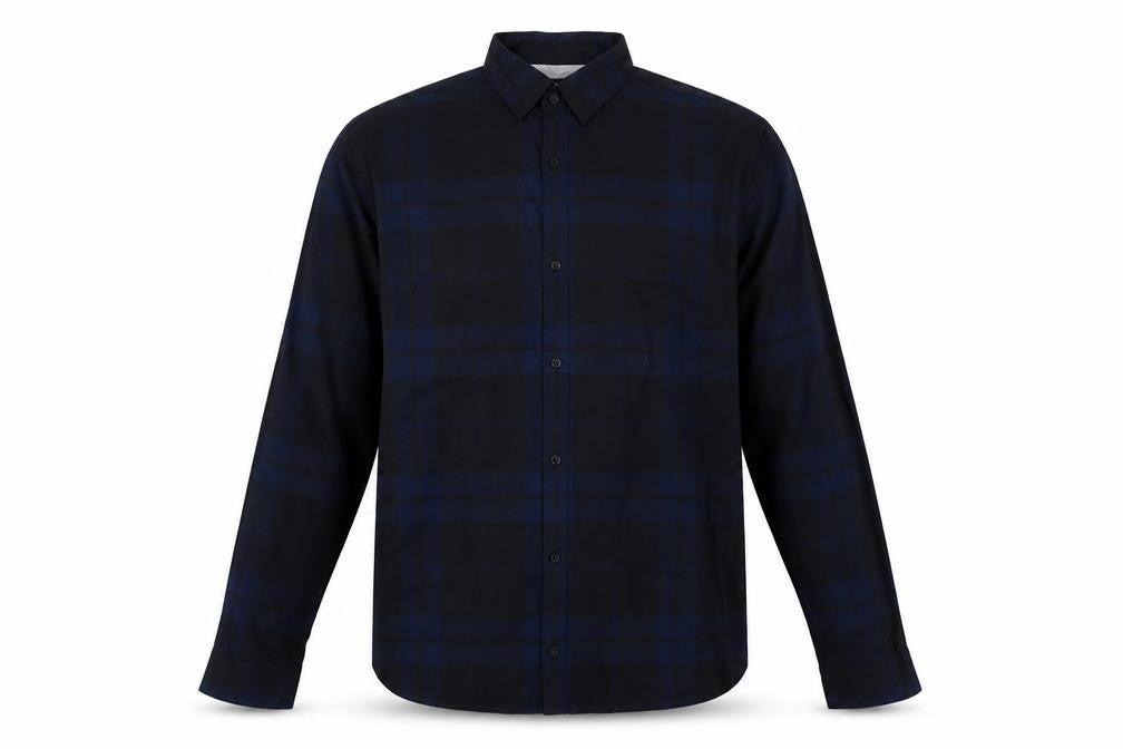 Jack & Jones Premium Men’s Blue Checked Slim Fit Long Sleeve Shirt L 42in