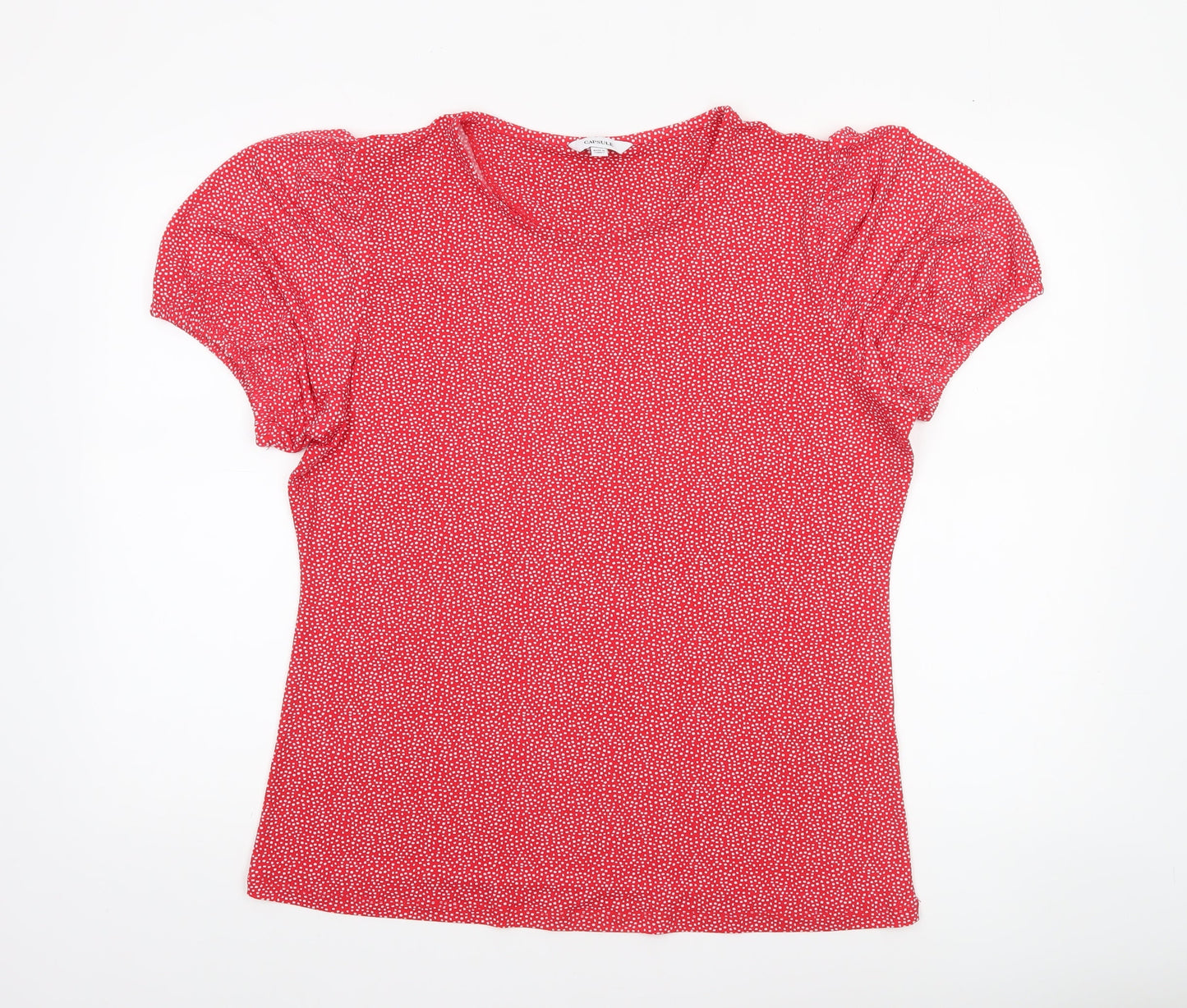 Womens UK Size 18 Capsule Red Basic T-Shirt