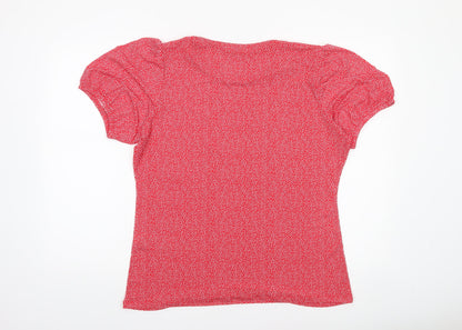 Womens UK Size 18 Capsule Red Basic T-Shirt