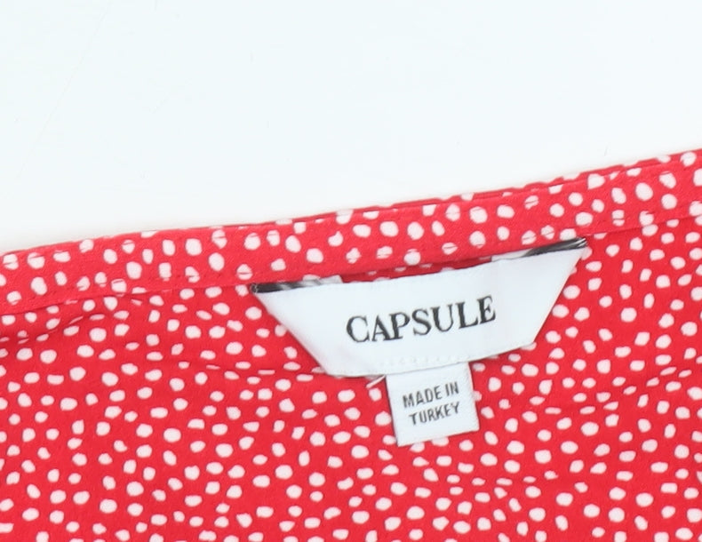 Womens UK Size 18 Capsule Red Basic T-Shirt