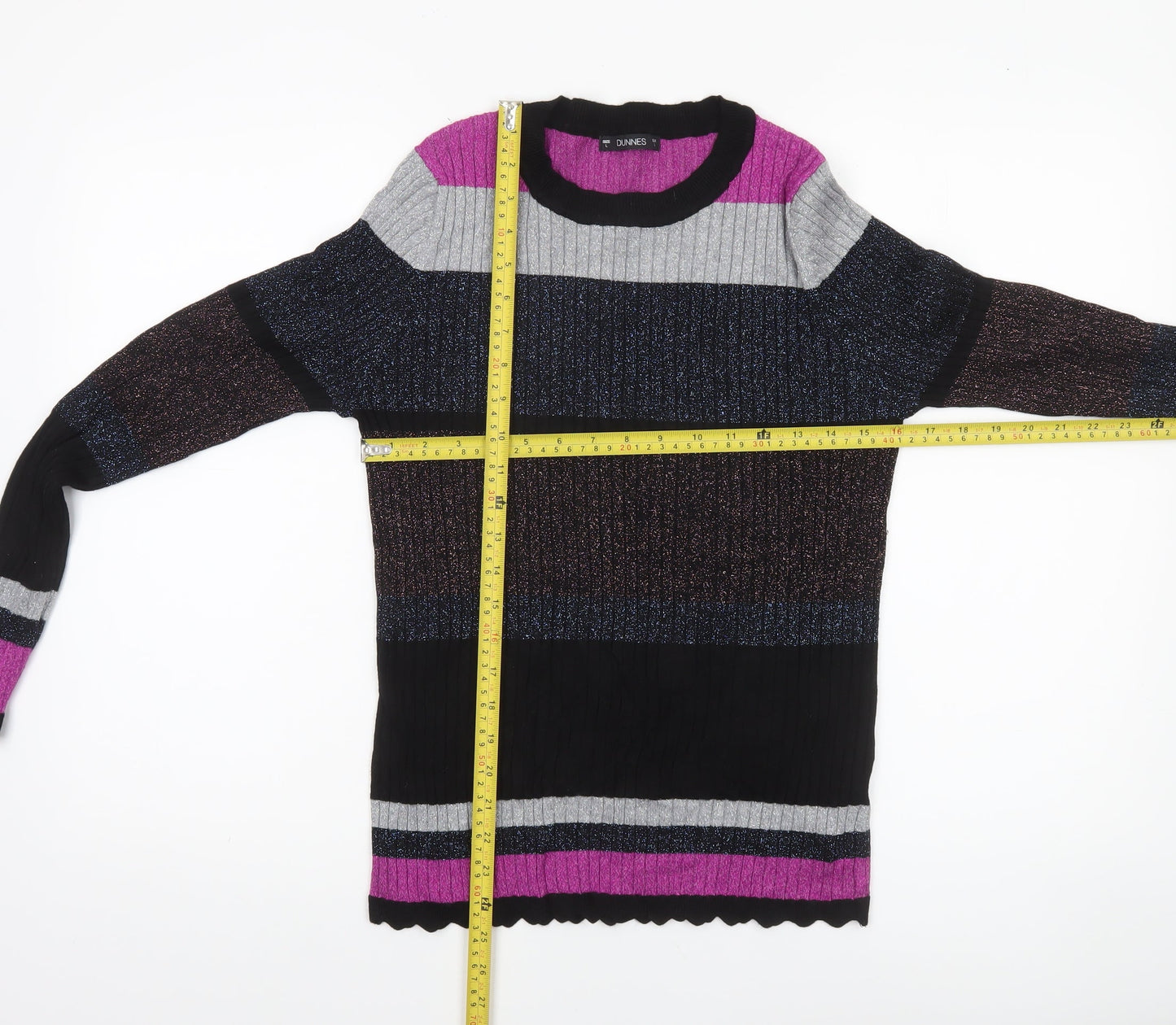 Womens UK Size L Dunnes Multicoloured Pullover Jumper