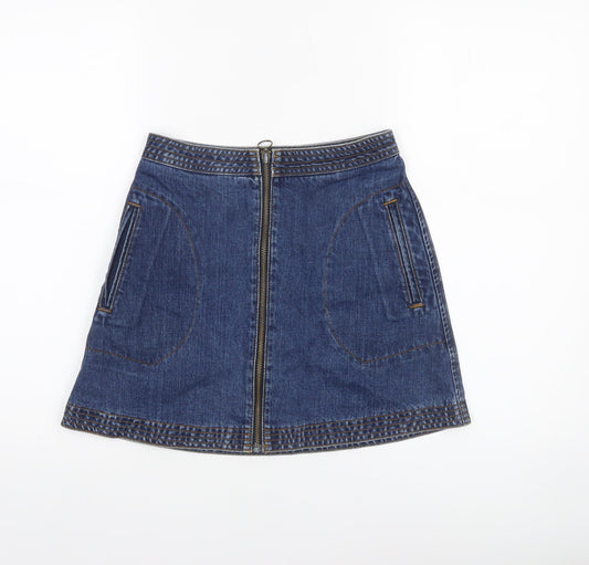 Womens UK Size XS Cooperative A-Line Denim Skirt
