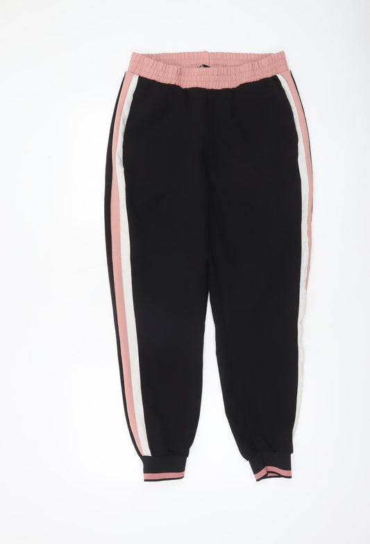 Womens UK Size 12 Zara Regular Fit Jogger Black Trousers