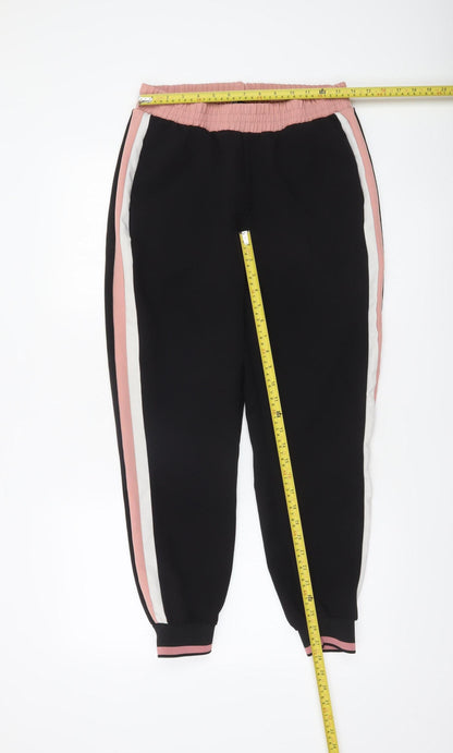 Womens UK Size 12 Zara Regular Fit Jogger Black Trousers