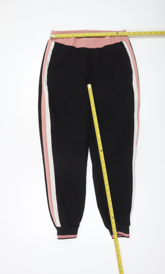 Womens UK Size 12 Zara Regular Fit Jogger Black Trousers