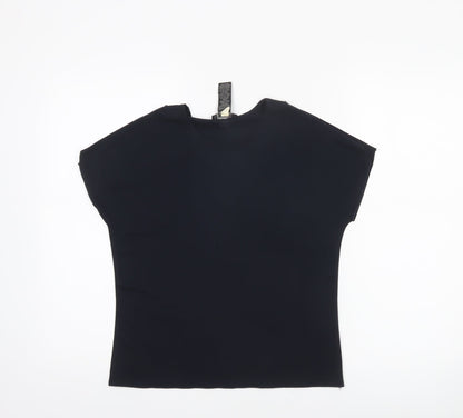 Womens UK Size M Kenneth Cole Black Basic T-Shirt