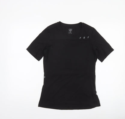 Womens UK Size S Fox Black CyclingGym & TrainingRunning & Jogging T-Shirt