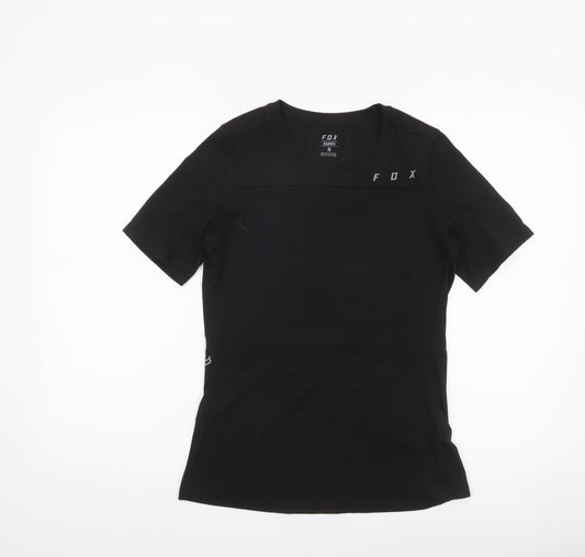 Womens UK Size S Fox Black CyclingGym & TrainingRunning & Jogging T-Shirt
