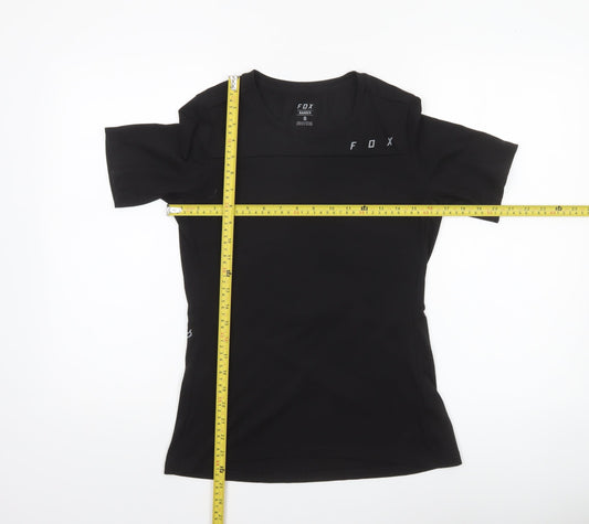 Womens UK Size S Fox Black CyclingGym & TrainingRunning & Jogging T-Shirt